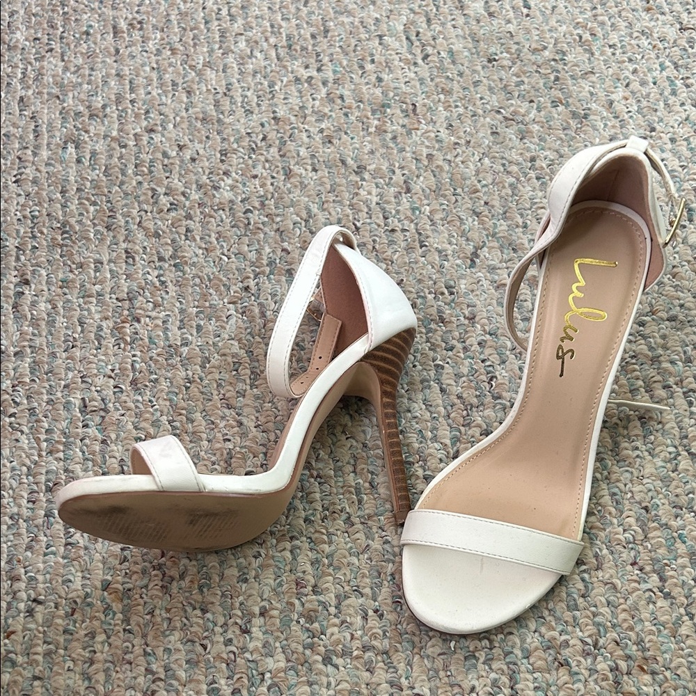 Lulu's Cream Strappy Heels